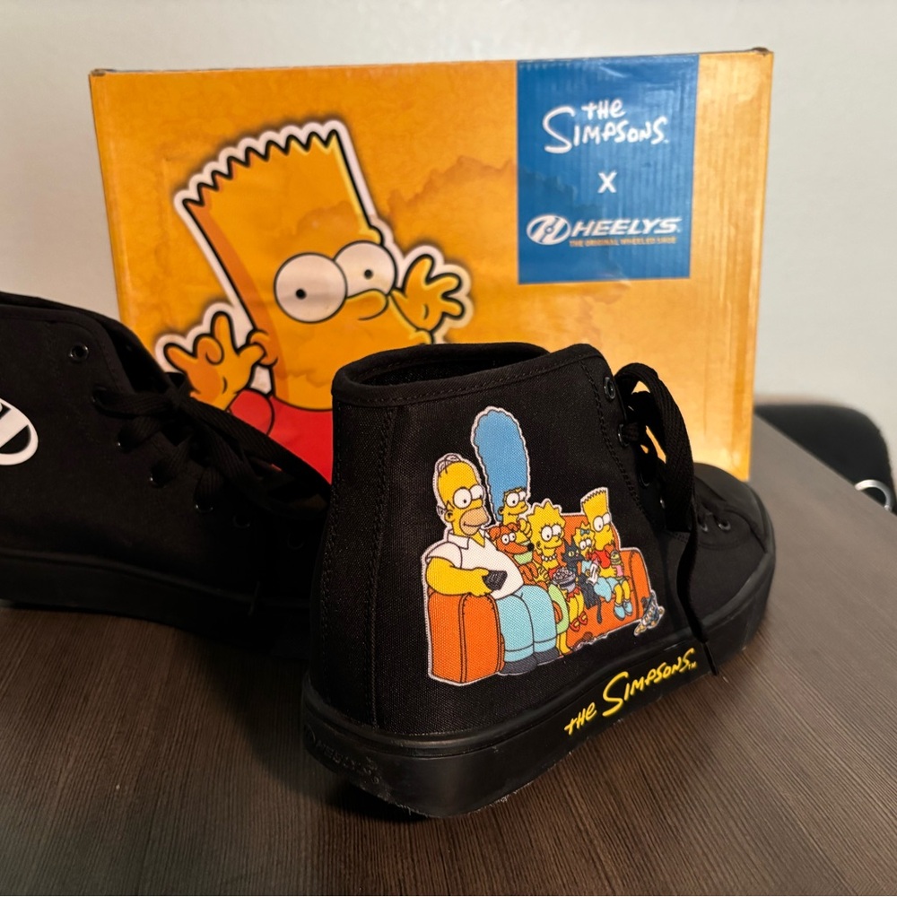 The Simpsons x Heelys 10 Men’s HUSTLE Black Rolling Sneakers New! - Picture 7 of 7
